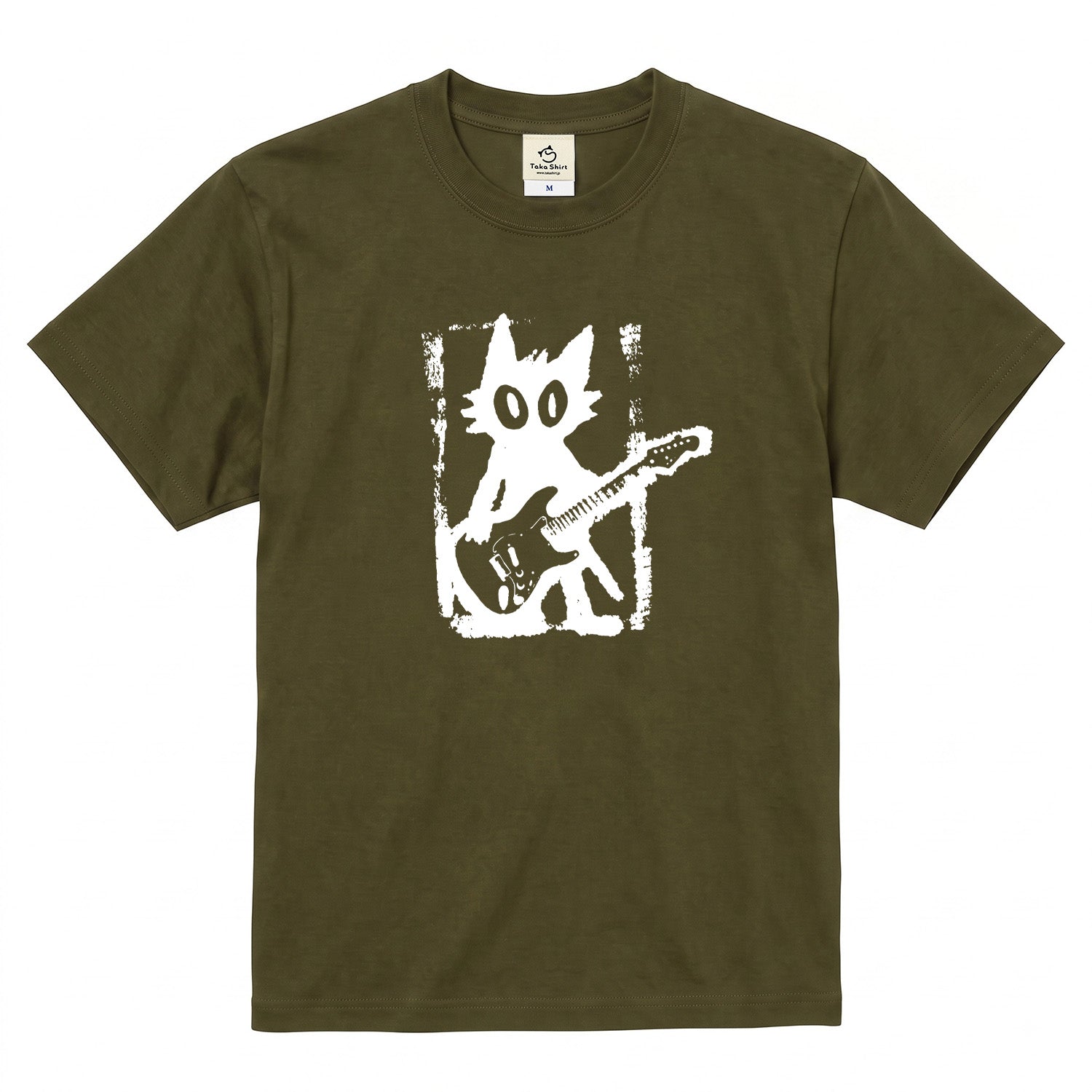 猫ギターロック Tシャツ | 音楽好きに人気